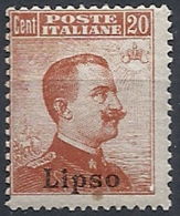 1917 EGEO LIPSO EFFIGIE 20 CENT MNH ** - RR12392 - Egée (Lipso)