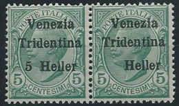 1918 TRENTINO ALTO ADIGE EFFIGIE 5 H VARIETà SENZA CIFRA 5 MNH ** - RR13836 - Trento