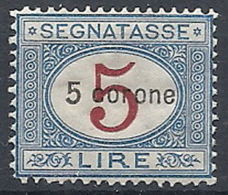 1922 DALMAZIA SEGNATASSE 5 CORONE MNH ** LUSSO - RR12186 - Dalmatië