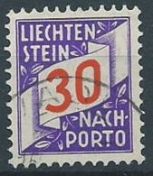 1928 LIECHTENSTEIN USATO SEGNATASSE 30 R - LT030 - Postage Due