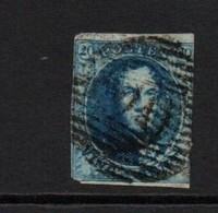 Belgium 1849  - 1865  Twenty Cents Blue Good Used Watermarked - 1849-1865 Medallions (Other)