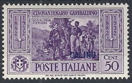 1932 EGEO CALINO GARIBALDI 50 CENT MH * - RR12388 - Egée (Calino)