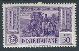 1932 EGEO CASO GARIBALDI 50 CENT MH * - RR13583 - Egée (Caso)