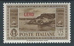 1932 EGEO LERO GARIBALDI 1,75 LIRE MH * - RR13586 - Aegean (Lero)