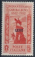 1932 EGEO LERO GARIBALDI 2,55 LIRE MH * - RR12421 - Ägäis (Lero)