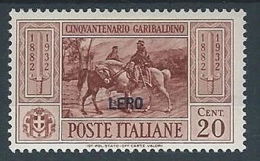 1932 EGEO LERO GARIBALDI 20 CENT MH * - RR13587 - Aegean (Lero)