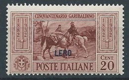 1932 EGEO LERO GARIBALDI 20 CENT MNH ** - RR13587 - Aegean (Lero)