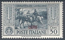 1932 EGEO LERO GARIBALDI 30 CENT MH * - RR12421 - Egée (Lero)