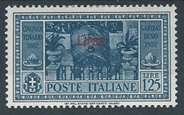 1932 EGEO LIPSO GARIBALDI 1,25 LIRE MH * - RR13588 - Egée (Lipso)