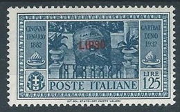 1932 EGEO LIPSO GARIBALDI 1,25 LIRE MH * - RR13588-2 - Ägäis (Lipso)