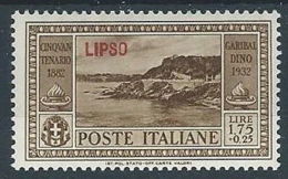 1932 EGEO LIPSO GARIBALDI 1,75 LIRE MH * - RR13588 - Aegean (Lipso)