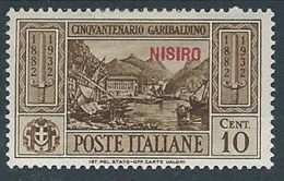 1932 EGEO NISIRO GARIBALDI 10 CENT MH * - RR13585 - Aegean (Nisiro)