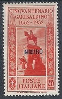 1932 EGEO NISIRO GARIBALDI 2,55 LIRE MH * - RR12420 - Aegean (Nisiro)
