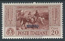 1932 EGEO NISIRO GARIBALDI 20 CENT MH * - RR13585 - Egée (Nisiro)