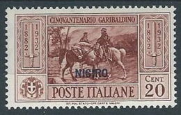 1932 EGEO NISIRO GARIBALDI 20 CENT MH * - RR13585-2 - Egée (Nisiro)