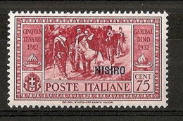 1932 EGEO NISIRO GARIBALDI 75 CENT MH * - RR7397 - Egée (Nisiro)