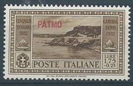 1932 EGEO PATMO GARIBALDI 1,75 LIRE MH * - RR4486 - Egée (Patmo)