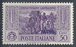 1932 EGEO PATMO GARIBALDI 50 CENT MH * - RR12419 - Egeo (Patmo)