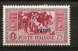 1932 EGEO PATMO GARIBALDI 75 CENT MH * - RR7400 - Egée (Patmo)
