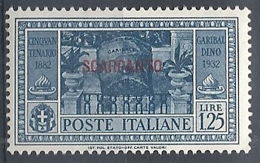 1932 EGEO SCARPANTO GARIBALDI 1,25 LIRE MH * - RR12417 - Aegean (Scarpanto)