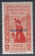 1932 EGEO SCARPANTO GARIBALDI 2,55 LIRE MH * - RR12417 - Aegean (Scarpanto)