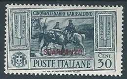 1932 EGEO SCARPANTO GARIBALDI 30 CENT MH * - RR13580 - Aegean (Scarpanto)