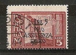 1943 OCCUPAZIONE TEDESCA EGEO USATO PITTORICA 5 LIRE - RR5864 - Egeo (Occup. Tedesca)