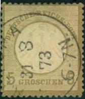 1872, 5 Groschen Kleiner Brustschild - Michel 120,- - Oblitérés