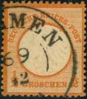 1872, 1/2 Groschen Kleiner Brustschild, Orange - BARMEN - Gebruikt