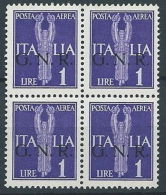 1944 RSI GNR VERONA POSTA AEREA 1 LIRA QUARTINA MNH ** - RSI260 - Luftpost