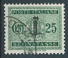 1944 RSI USATO SEGNATASSE 25 CENT - RR13704-2 - Impuestos