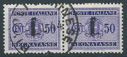 1944 RSI USATO SEGNATASSE 50 CENT COPPIA - RR13705 - Taxe