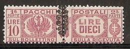 1945 LUOGOTENENZA PACCHI POSTALI 10 LIRE MNH ** - RR5621 - Paketmarken