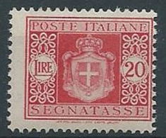 1945 LUOGOTENENZA SEGNATASSE 20 LIRE FILIGRANA RUOTA MNH ** - RR13770 - Strafport