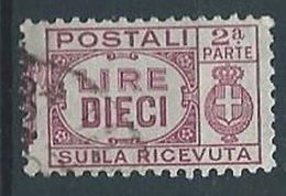 1945 LUOGOTENENZA USATO PACCHI POSTALI SEZIONE 10 LIRE - RR13127 - Paketmarken