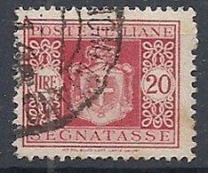 1945 LUOGOTENENZA USATO SEGNATASSE 20 LIRE FILIGRANA RUOTA - RR12937-2 - Taxe