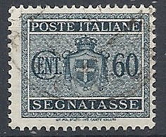 1945 LUOGOTENENZA USATO SEGNATASSE 60 CENT SENZA FILIGRANA - RR12936 - Strafport