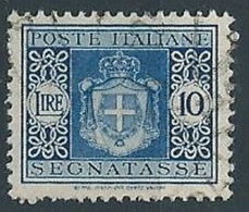 1945 LUOGOTENENZA USATO SEGNATASSE RUOTA 10 LIRE - RR13820-6 - Strafport