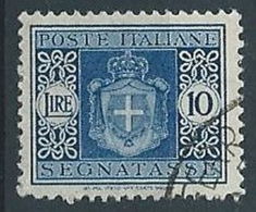 1945 LUOGOTENENZA USATO SEGNATASSE RUOTA 10 LIRE - RR13822-10 - Strafport