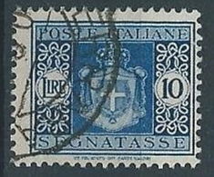 1945 LUOGOTENENZA USATO SEGNATASSE RUOTA 10 LIRE - RR13822-17 - Strafport