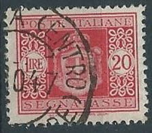 1945 LUOGOTENENZA USATO SEGNATASSE RUOTA 20 LIRE - RR13818-6 - Postage Due