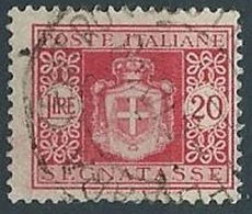 1945 LUOGOTENENZA USATO SEGNATASSE RUOTA 20 LIRE - RR13819-12 - Strafport