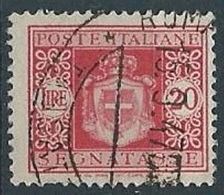 1945 LUOGOTENENZA USATO SEGNATASSE RUOTA 20 LIRE - RR13819-13 - Postage Due