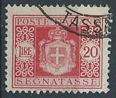 1945 LUOGOTENENZA USATO SEGNATASSE RUOTA 20 LIRE - RR13820-8 - Postage Due