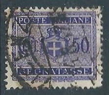 1945 LUOGOTENENZA USATO SEGNATASSE RUOTA 50 CENT - RR13123 - Postage Due