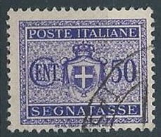 1945 LUOGOTENENZA USATO SEGNATASSE RUOTA 50 CENT - RR13827-11 - Postage Due