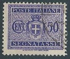 1945 LUOGOTENENZA USATO SEGNATASSE RUOTA 50 CENT - RR13827-6 - Postage Due