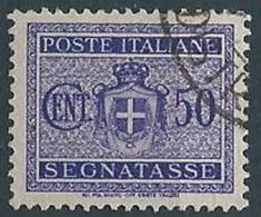 1945 LUOGOTENENZA USATO SEGNATASSE RUOTA 50 CENT - RR13828 - Postage Due