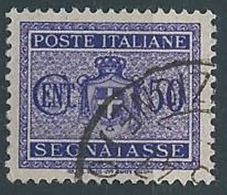 1945 LUOGOTENENZA USATO SEGNATASSE RUOTA 50 CENT - RR13828-5 - Taxe