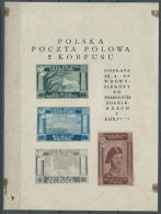 1946 CORPO POLACCO FOGLIETTO CON VARIETà MANCANZA STAMPA DELL'AQUILA - 1946-47 Période Corpo Polacco